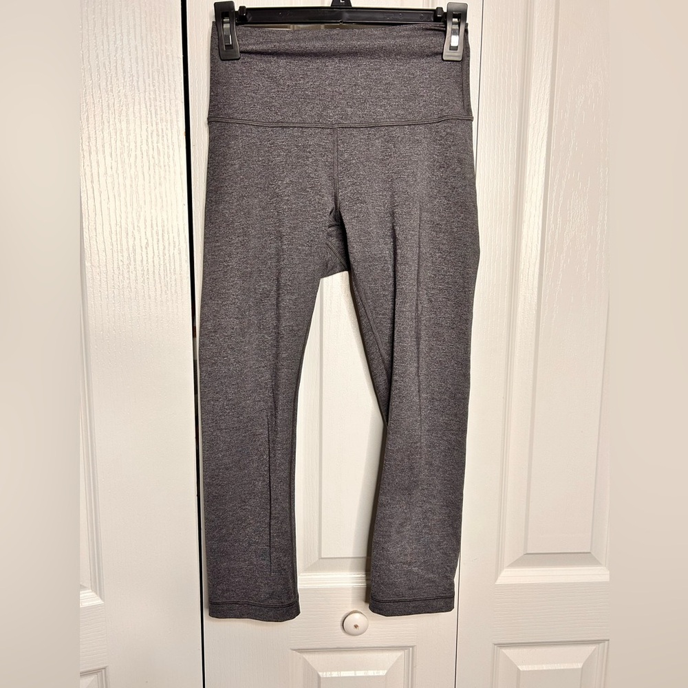 Lululemon Leggings Womens 6 Wunder Under Crop Hi-Rise Luxtreme Heathered Gray